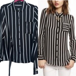 Express striped long sleeve one packet women shirt